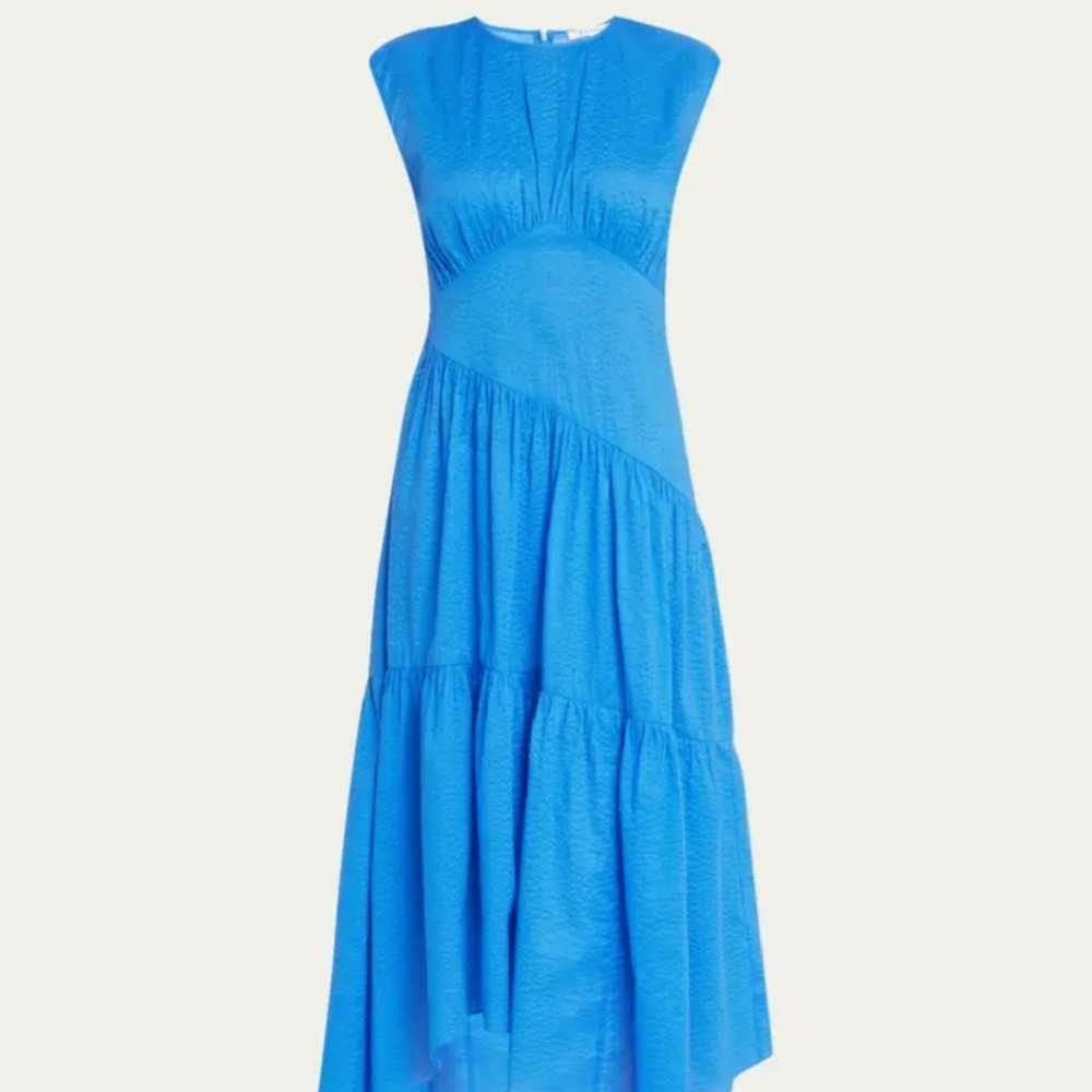Frame gathered seam-midi dress